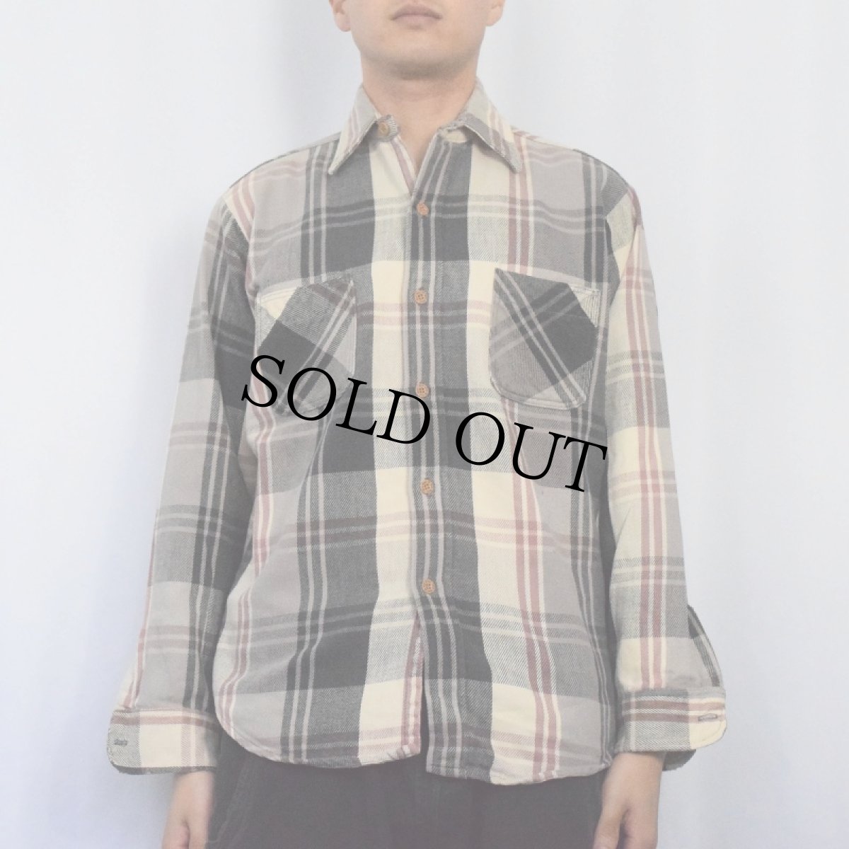 画像2: 80's BIGMAC USA製 チェック柄 ヘビーネルシャツ M (2)