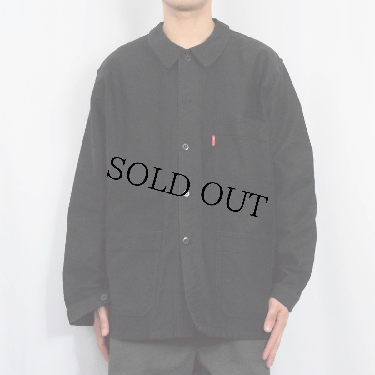 画像3: ADOLPHE LAFONT ブラックモールスキンワークカバーオール (3)