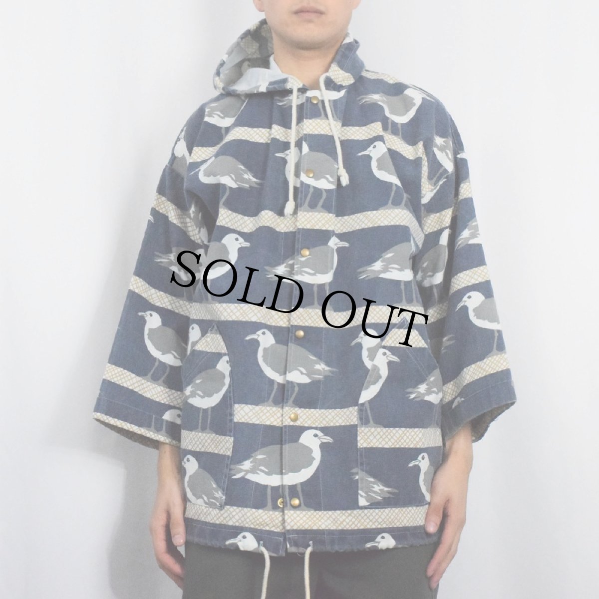 画像3: 90's MICHIGAN RAG CO. USA製 カモメ柄 コットンパーカー S/M (3)