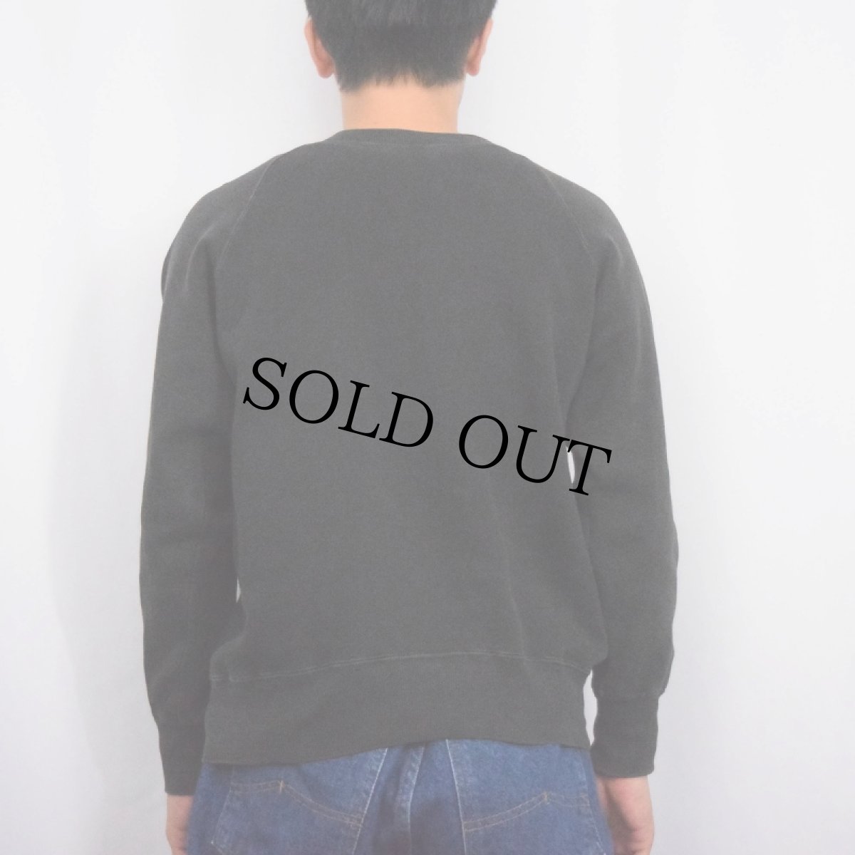 画像3: 60's "KEN-HI RED RAIDERS" ラグランスウェット BLACK (3)