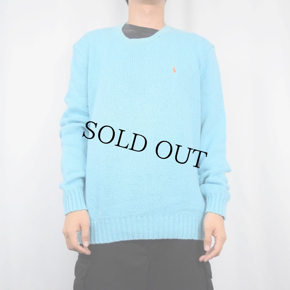 画像3: POLO Ralph Lauren ロゴ刺繍 コットンニットセーター L (3)