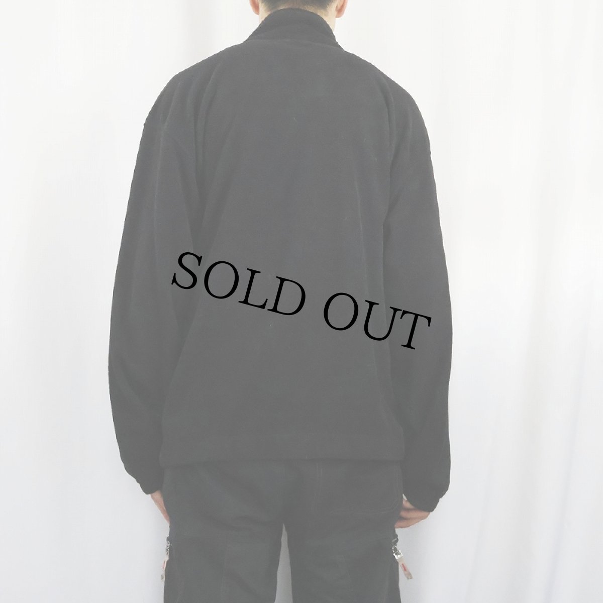 画像3: 90's UMBRO ロゴ刺繍 フリースプルオーバージャケット BLACK L (3)