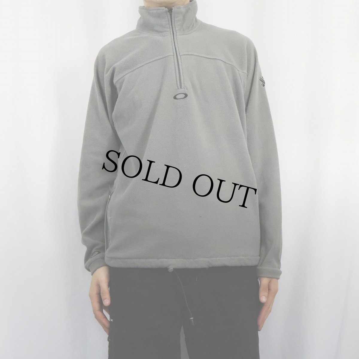 画像3: OAKLEY ロゴ刺繍 フリースプルオーバージャケット M (3)