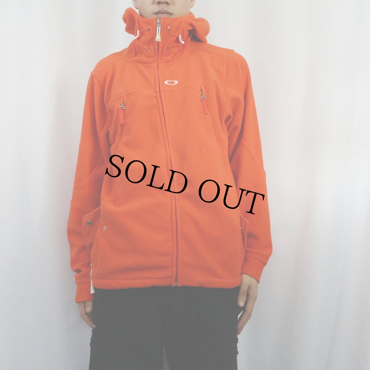 画像3: OAKLEY ロゴ刺繍 フリースジップパーカー M (3)