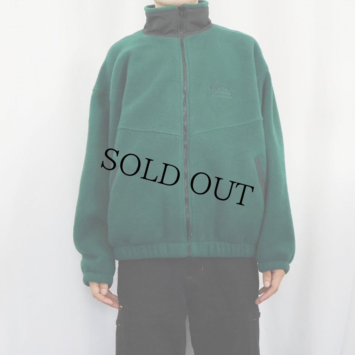 画像2: 90's Eddie Bauer EBTEK USA製 POLARTEC ロゴ刺繍 フリースジップジャケット M (2)