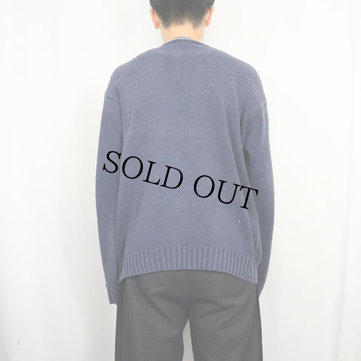 画像3: POLO Ralph Lauren ロゴ刺繍 コットンニットセーター NAVY L (3)