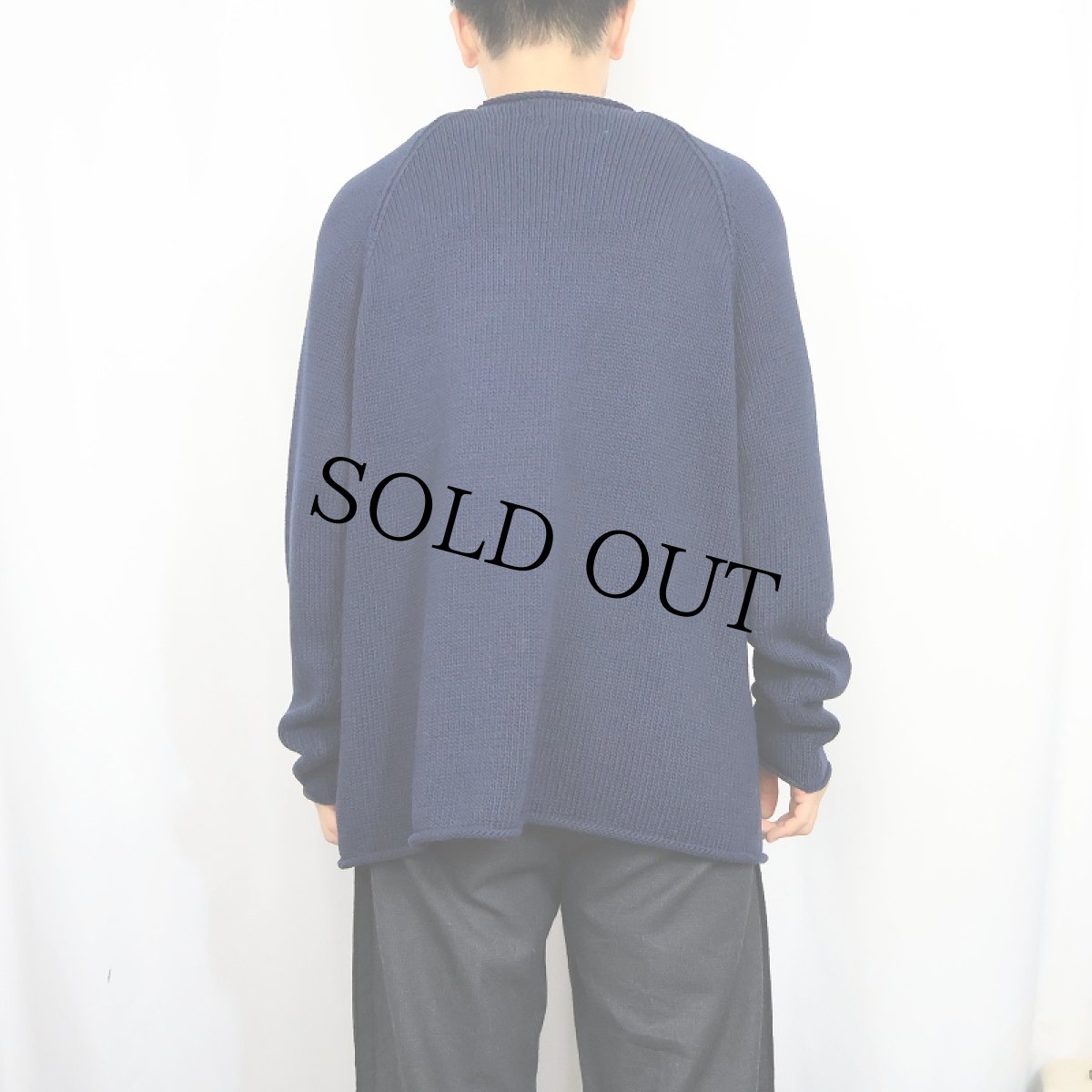 画像3: POLO Ralph Lauren ロールネック コットンニットセーター NAVY M (3)