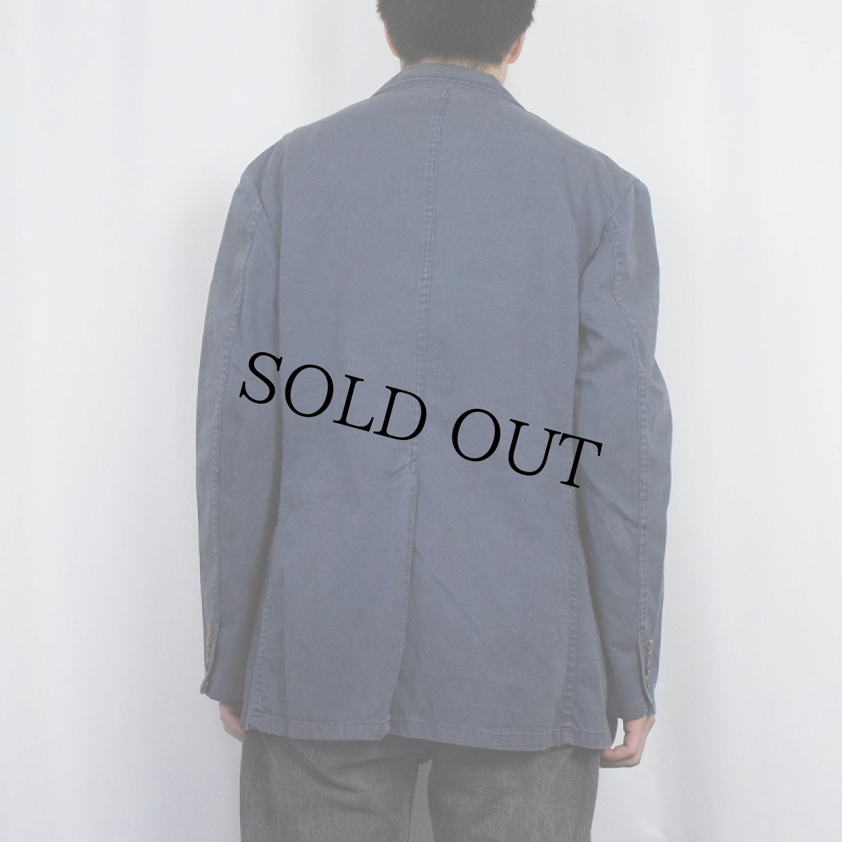 画像3: 90's POLO Ralph Lauren USA製 エンブレム刺繍 コットンテーラードジャケット NAVY SIZE44 (3)