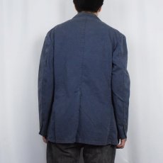 画像3: 90's POLO Ralph Lauren USA製 エンブレム刺繍 コットンテーラードジャケット NAVY SIZE44 (3)
