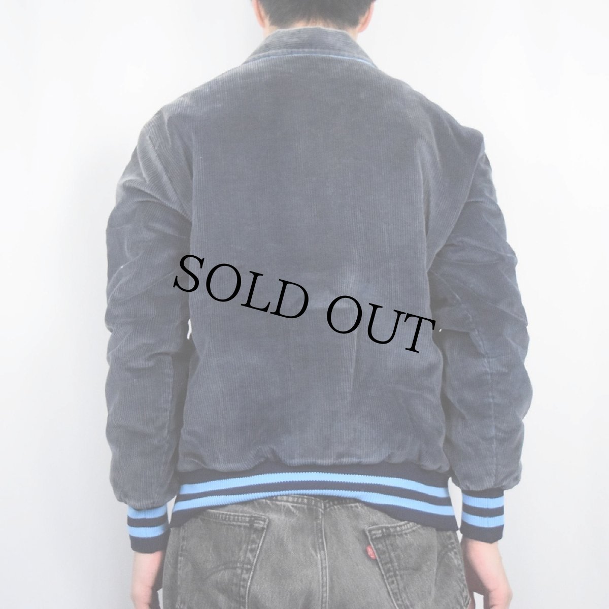 画像3: 90's DeLONG USA製 中綿入り コーデュロイスタジャン NAVY M (3)