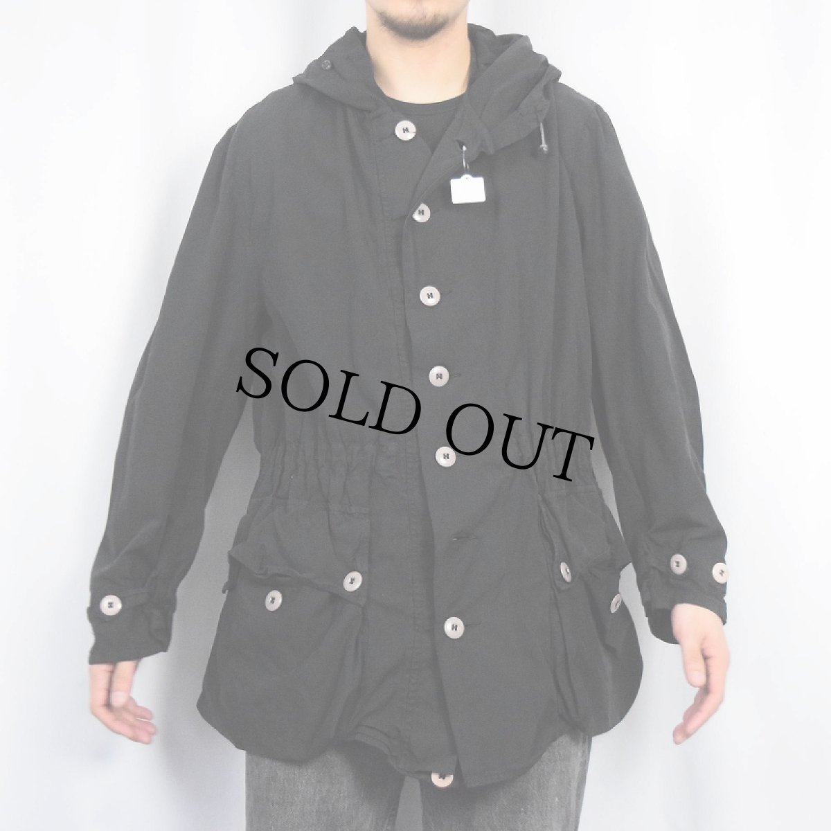 画像2: 70's スウェーデン軍 後染め スノーカモパーカー BLACK (2)