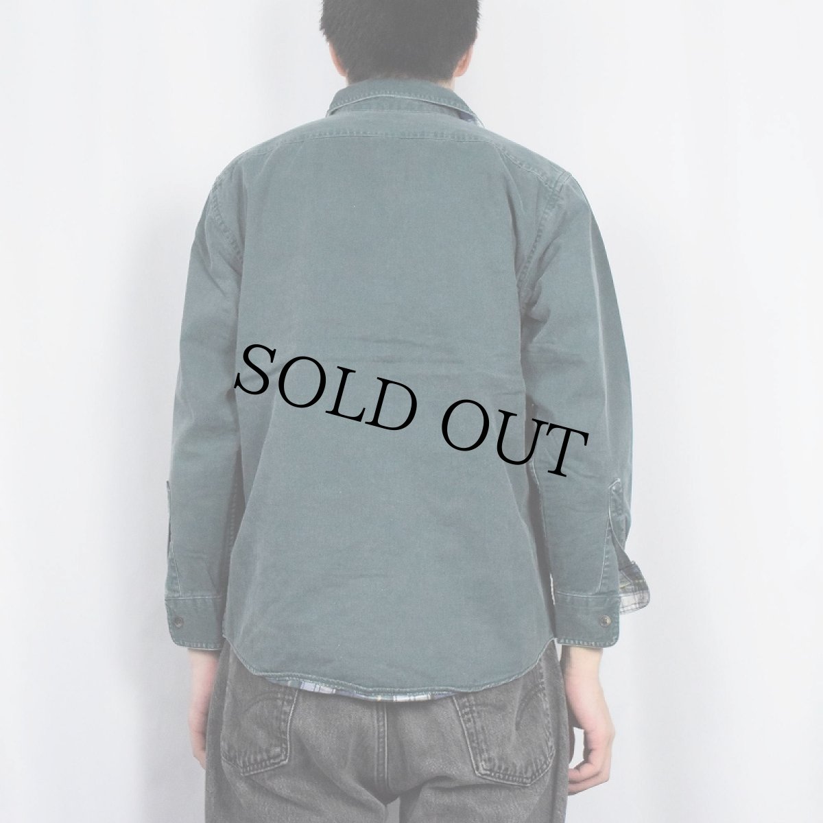 画像3: 80's L.L.Bean USA製 裏地チェック コットンワークシャツ (3)