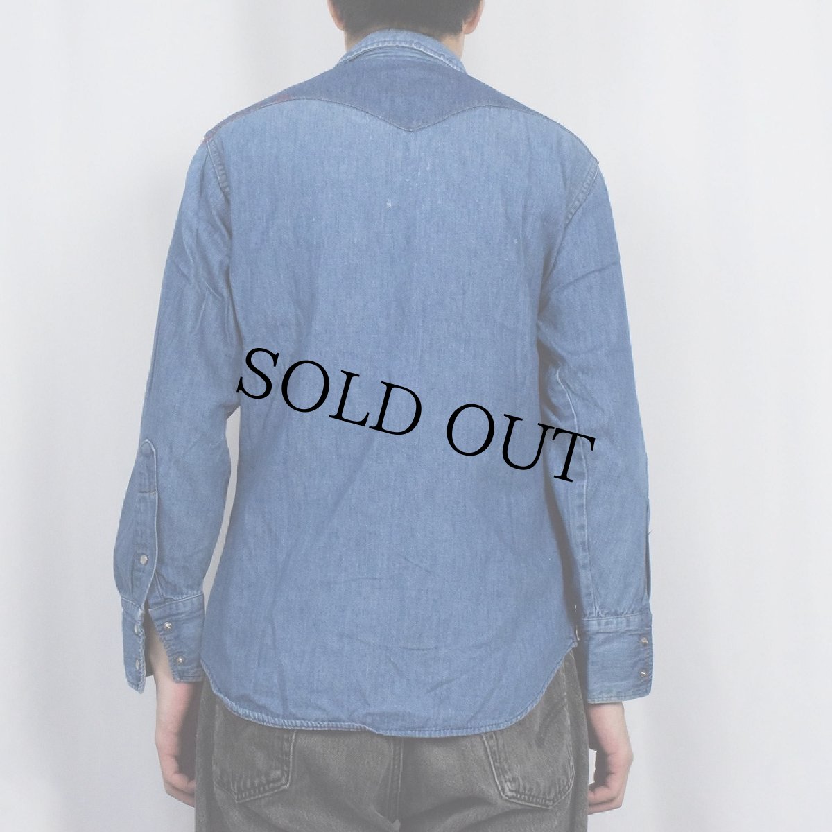 画像3: 70's JCPenney "RANCHCRAFT" 花柄 切り替えデザイン デニムウエスタンシャツ (3)