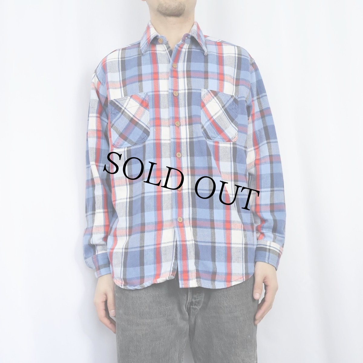 画像2: 80's BIGMAC USA製 チェック柄 ヘビーネルシャツ L (2)