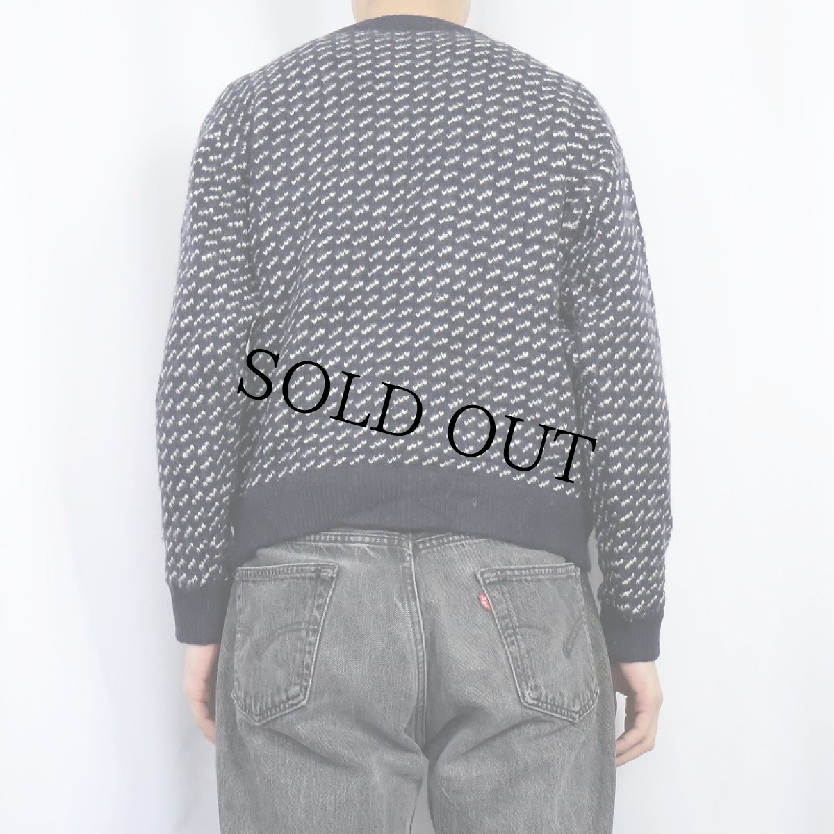 画像3: 70〜80's L.L.Bean NORWAY製 バーズアイ柄 ウールニットセーター NAVY M (3)