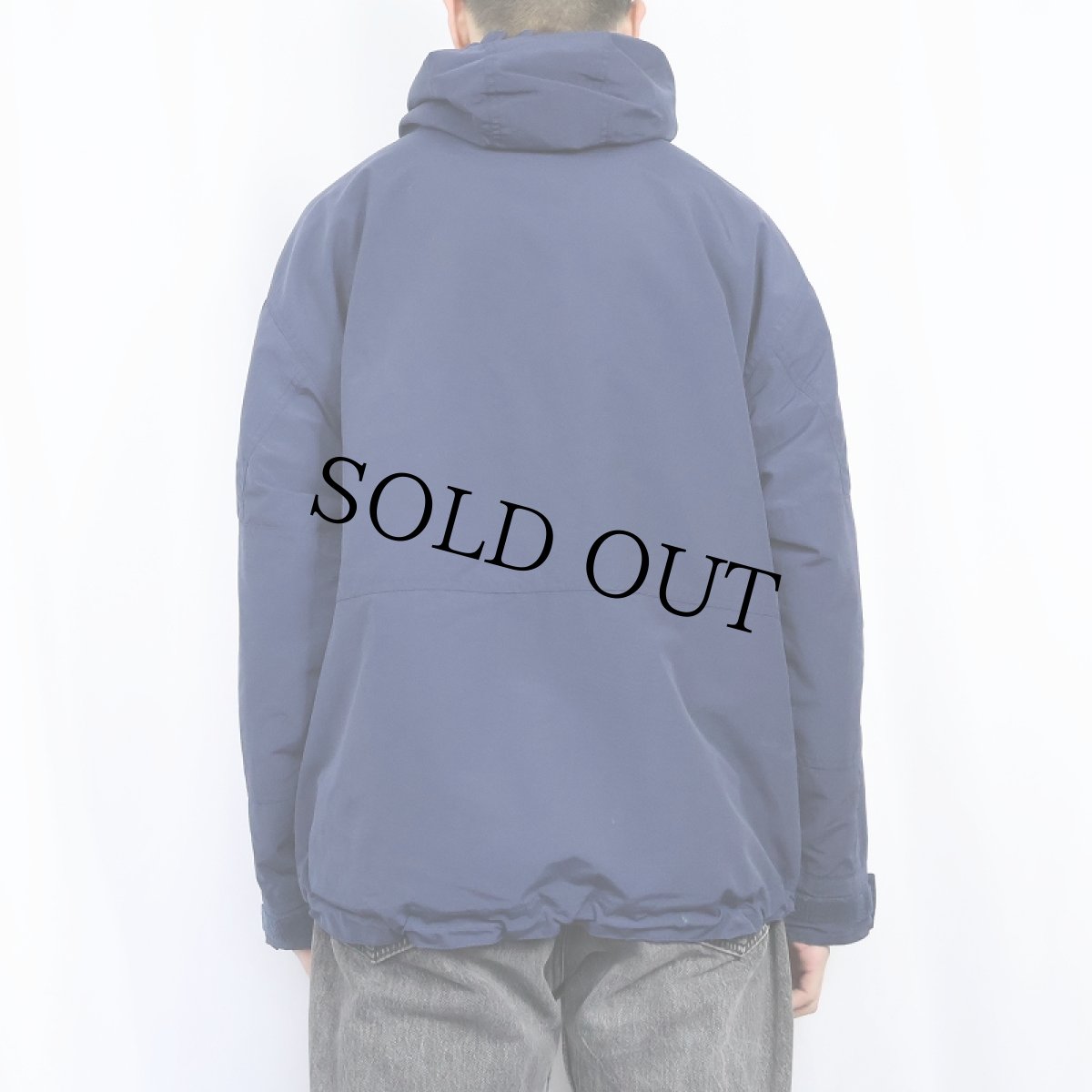 画像3: GAP フリースライナー ナイロンアノラックパーカー NAVY M (3)