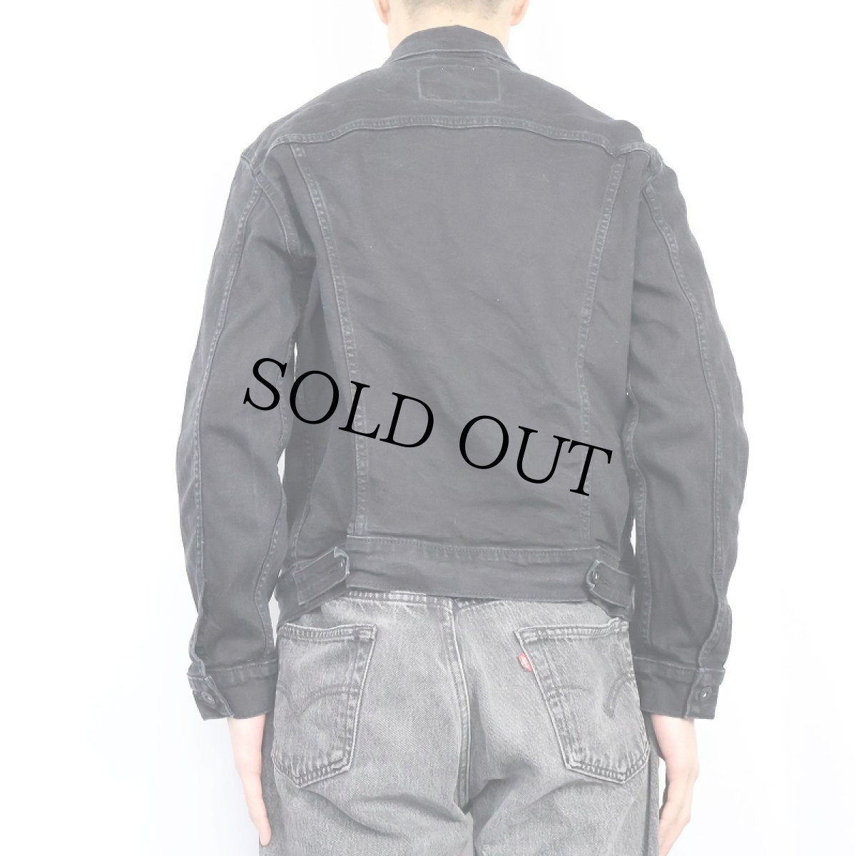 画像3: Levi's ブラックデニムジャケット M (3)