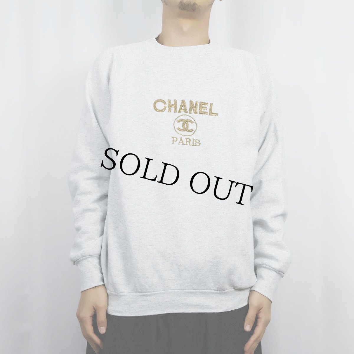 画像3: 80's ブート CHANEL USA製 ロゴ刺繍 スウェット XL (3)