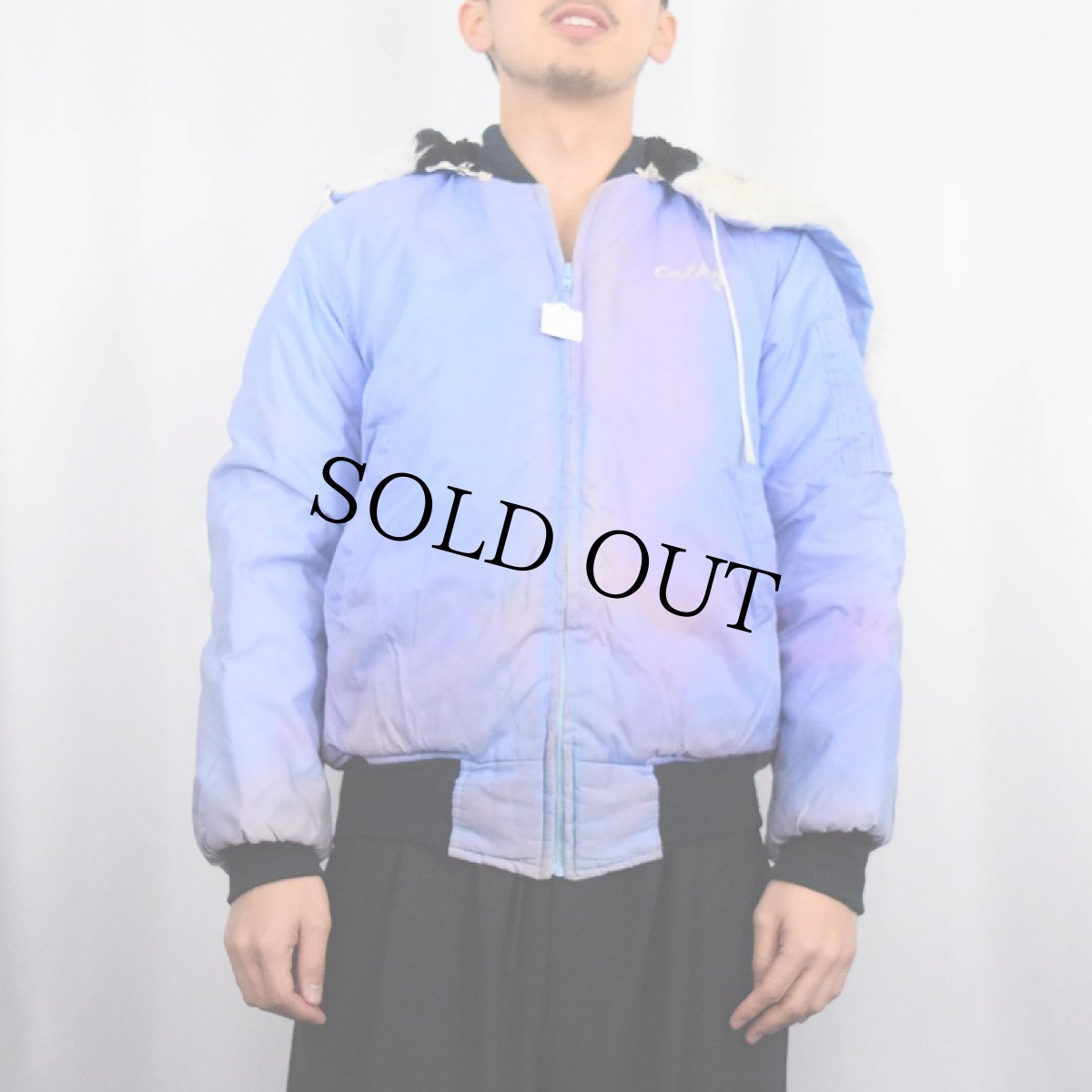 画像3: 80's "KOREA" 龍刺繍 ラビットフード スーベニアジャケット (3)