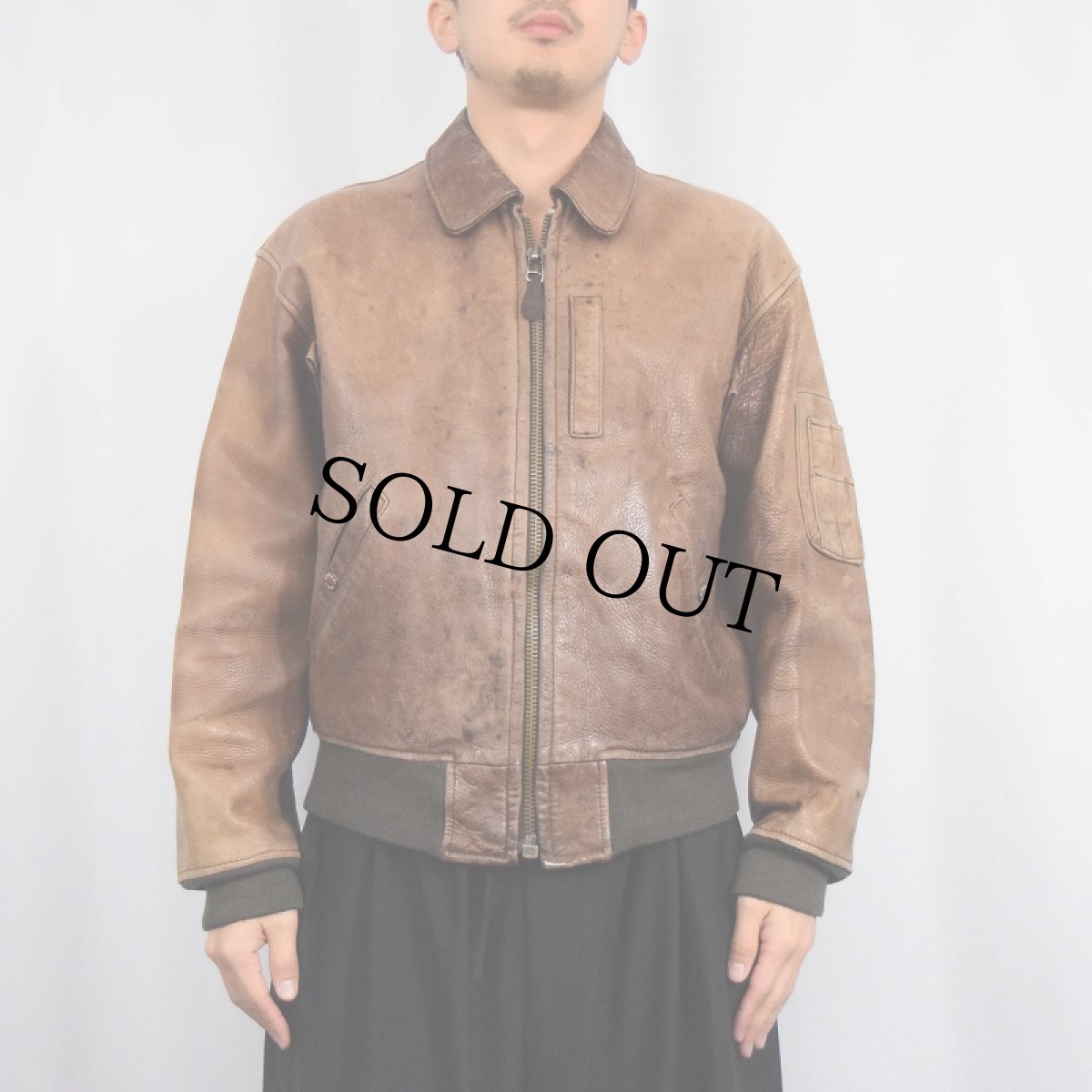 画像3: 80〜90's AVIREX LIMITED "B-15 TYPE" レザーフライトジャケット S (3)