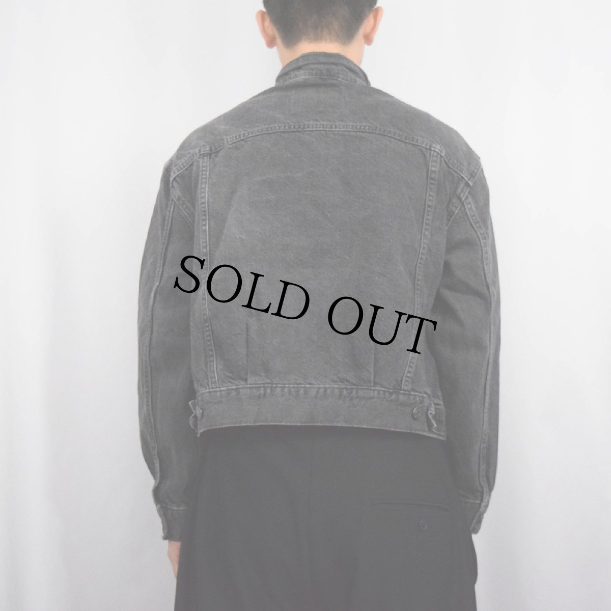 画像4: Levi's ブラックデニムジャケット M (4)