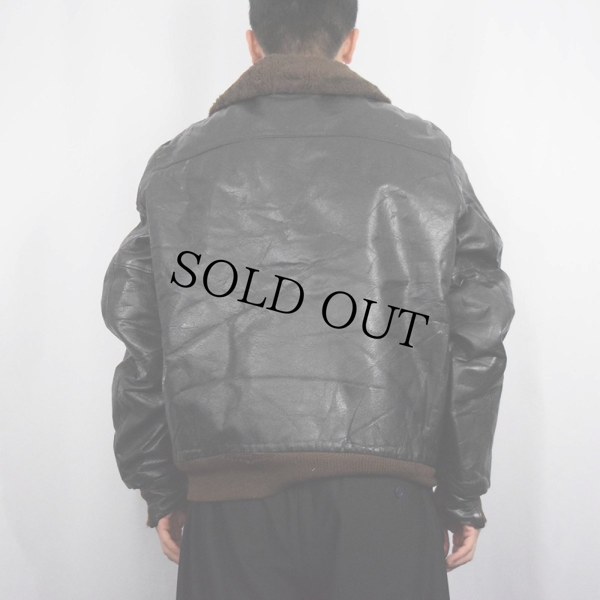 画像3: 70〜80's L.L.Bean USA製 "G-1 TYPE" 襟ボア レザージャケット SIZE44 LONG (3)