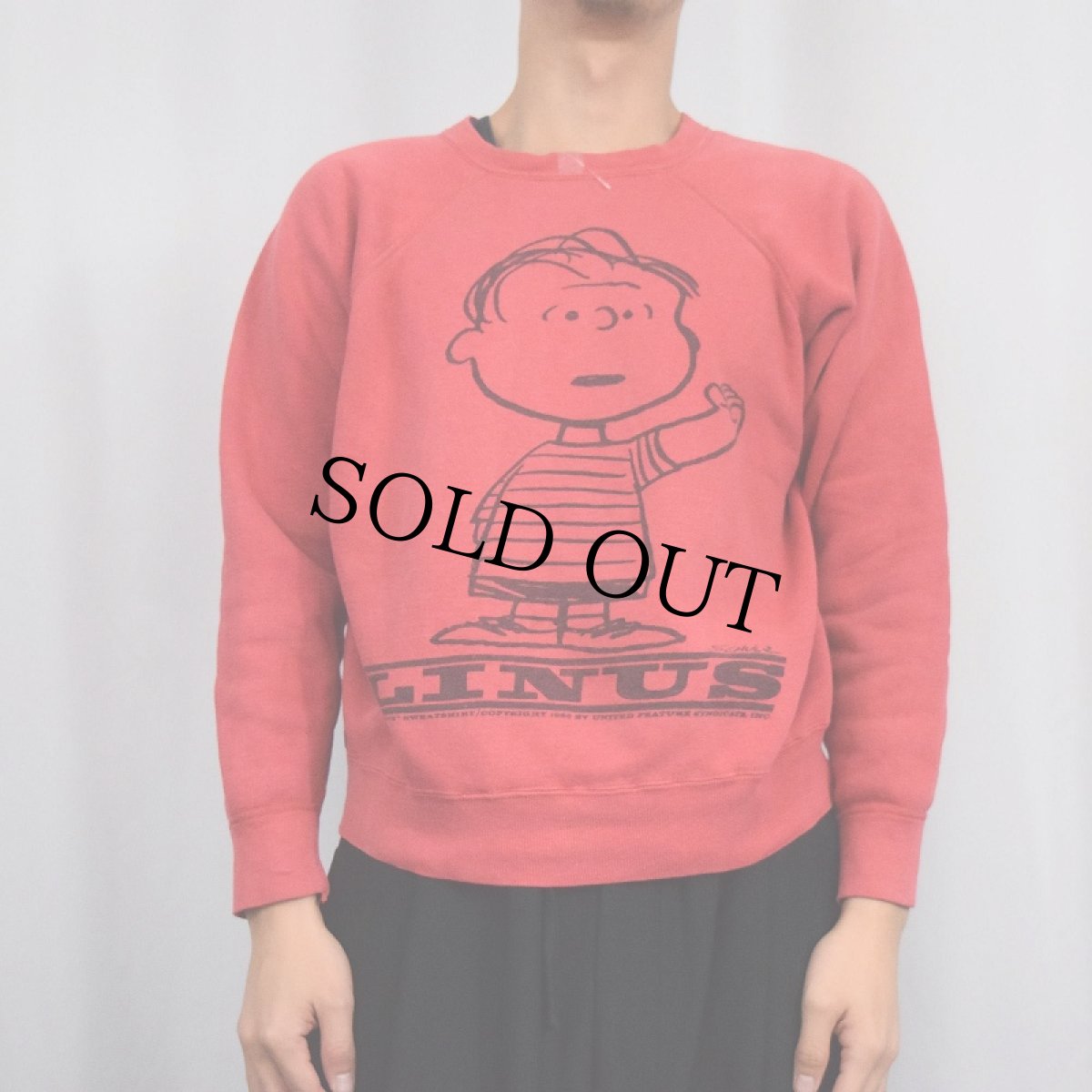 画像3: 60's SPRUCE SNOOPY USA製 "LINUS" 染み込みプリントスウェット LARGE (3)