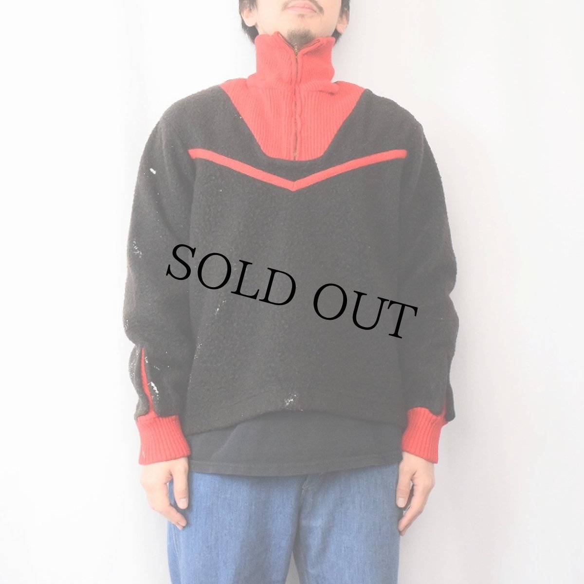 画像4: 60's AIRMAN ボアナイロン プルオーバージャケット BLACK (4)