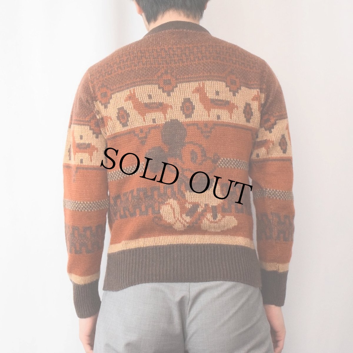 画像3: 70's KENNINGTON ミッキー柄 ジャガードニットセーター  (3)