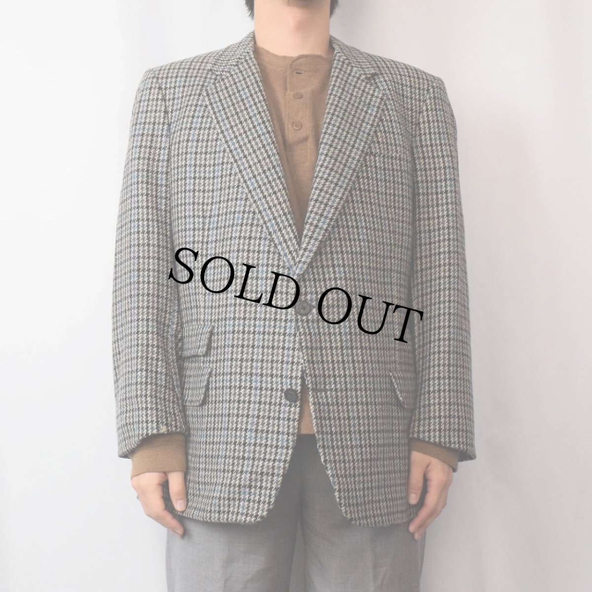 画像2: 70's カシミア ツイードテーラードジャケット  (2)