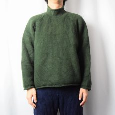 画像2: 90's J.CREW ロールネック ウールニットセーター GREEN L (2)