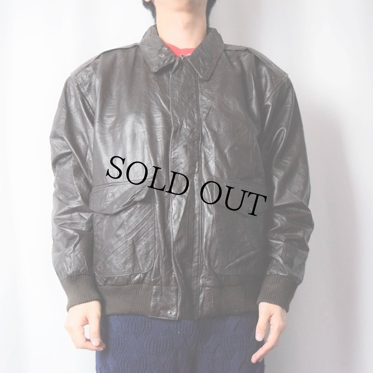 画像2: 90's AMERICAN BORN KOREA製 "A-2 TYPE" レザーフライトジャケット BROWN XL (2)