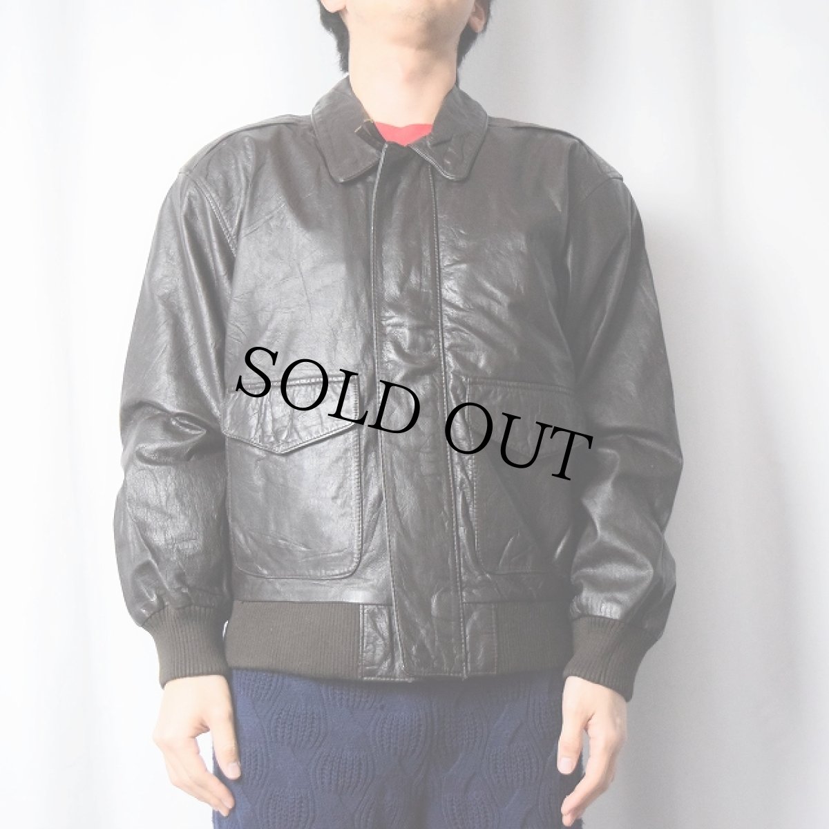 画像2: 90's AMERICAN BORN KOREA製 "A-2 TYPE" レザーフライトジャケット BROWN S (2)
