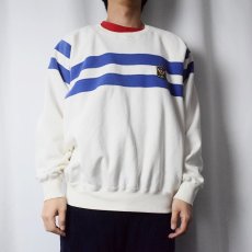 画像2: POLO Ralph Lauren ユニパッチ付き 前V ラグランスウェット L (2)