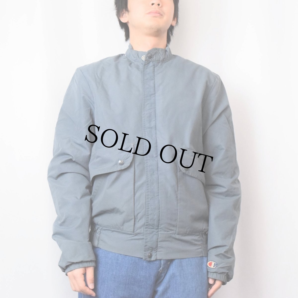 画像2: 90's Champion USA製 ボアライナー ナイロンジップジャケット M (2)