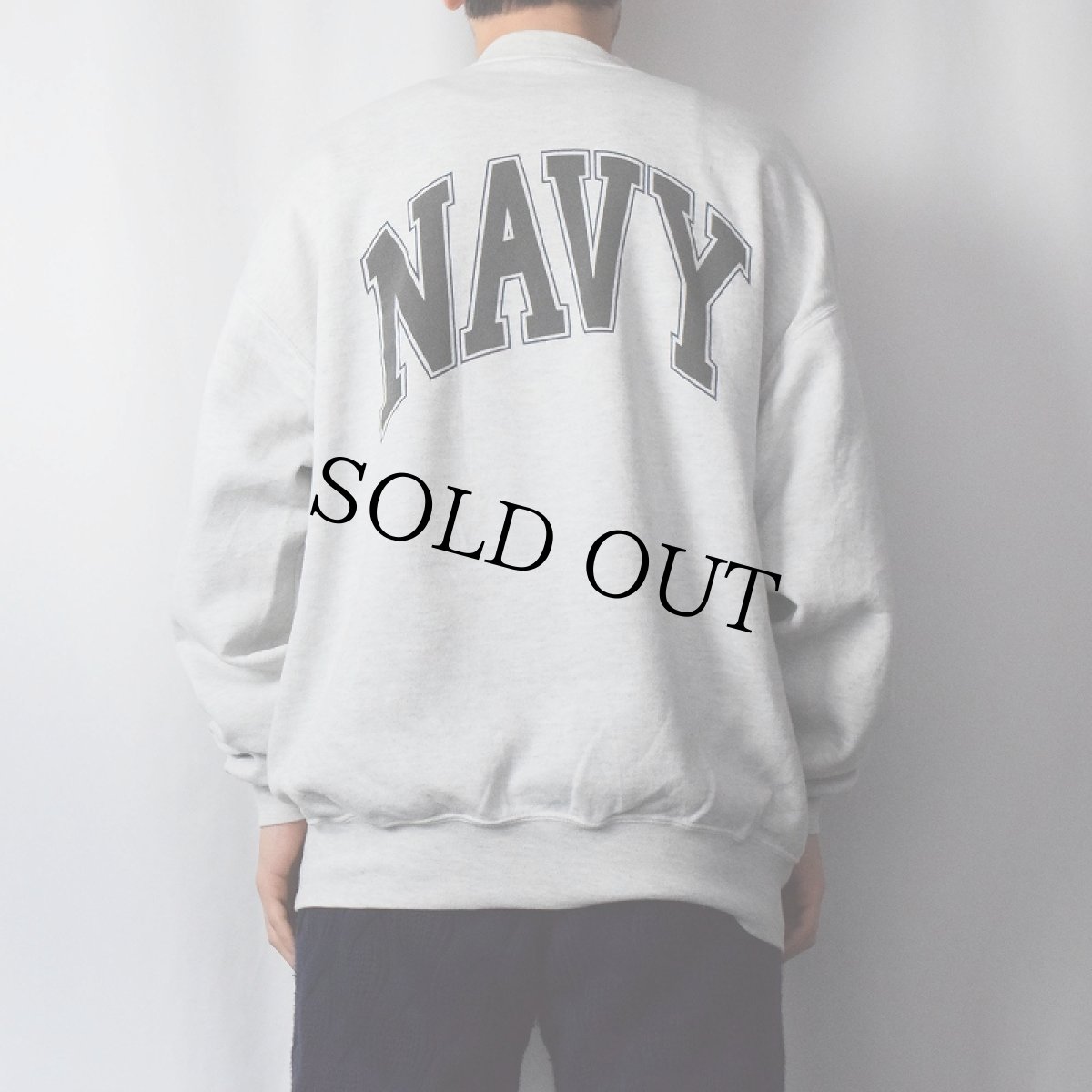 画像4: 90's SOFFE USA製 "NAVY" リフレクタープリントスウェット XL (4)