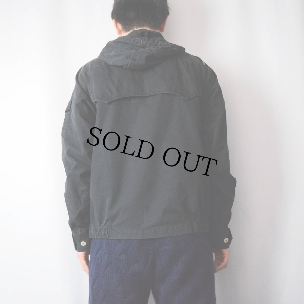 画像3: POLO Ralph Lauren コットン×ナイロン ジップパーカー BLACK S (3)