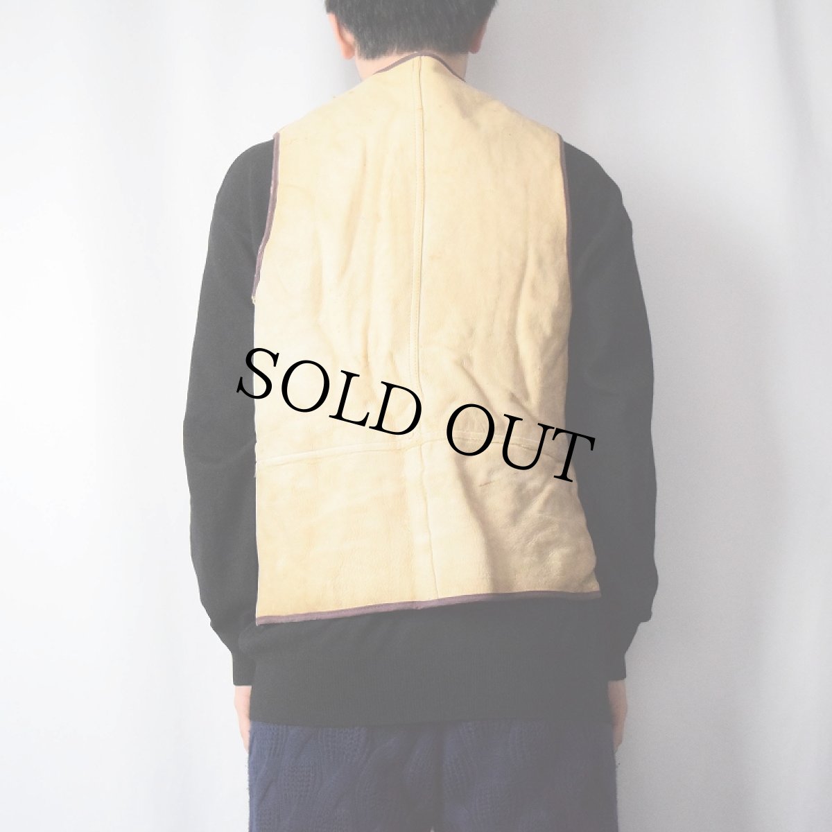 画像3: 50〜60's ムートンベスト L (3)