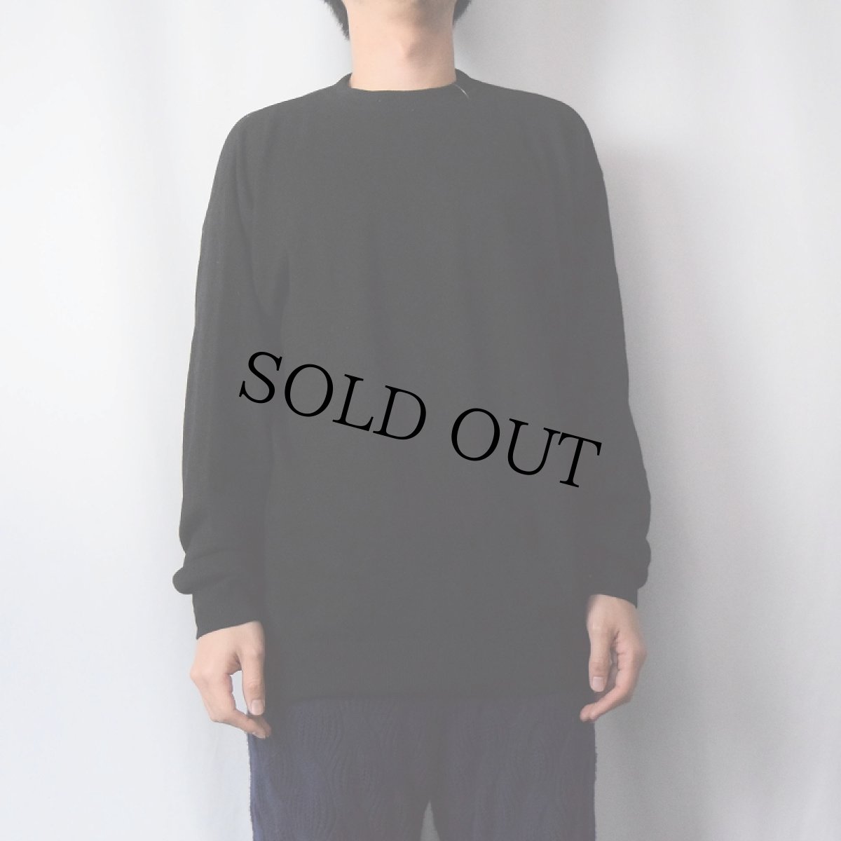 画像2: カシミヤニットセーター BLACK  (2)