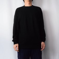 画像2: カシミヤニットセーター BLACK  (2)