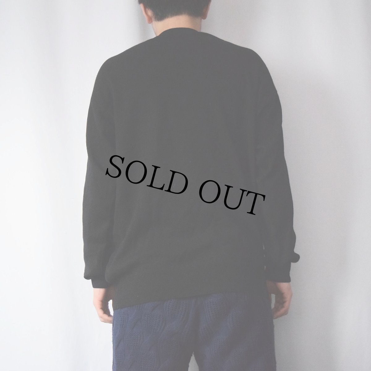 画像3: カシミヤニットセーター BLACK  (3)