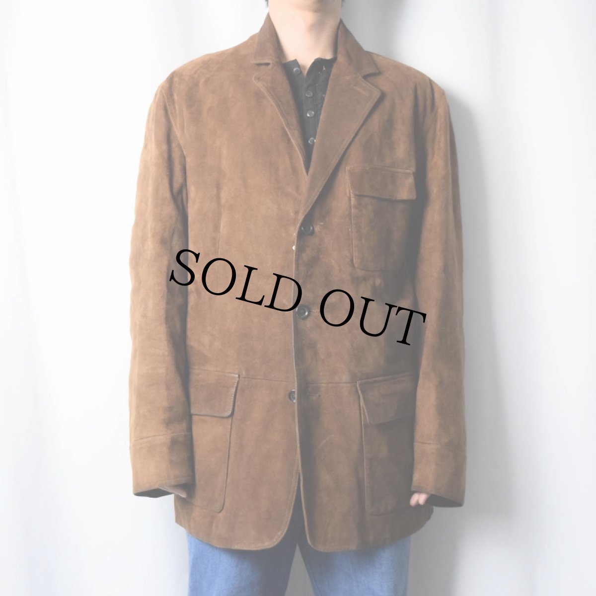 画像2: POLO Ralph Lauren スエードレザー テーラードジャケット L (2)