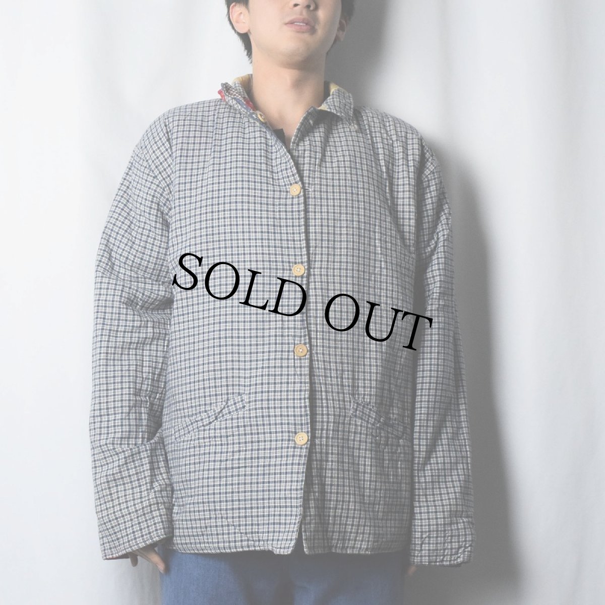 画像5: 星柄 リバーシブル パッチワーク キルティングジャケット M (5)