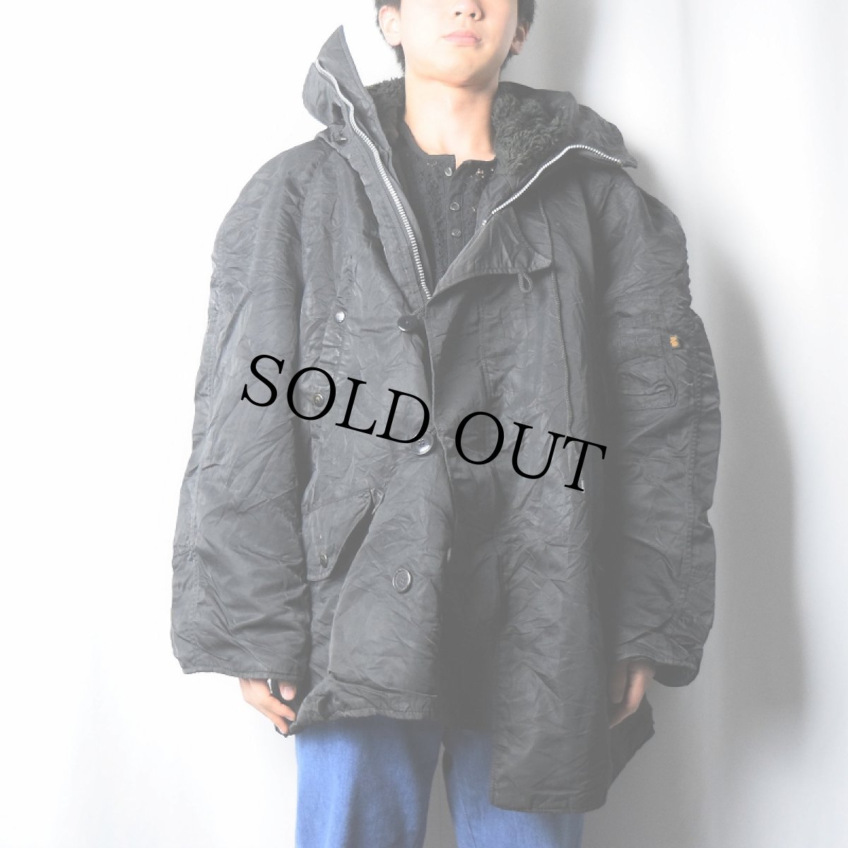 画像2: 民間品 ALPHA INDUSTRIES,INC. "N-3B TYPE" フライトジャケット BLACK L (2)