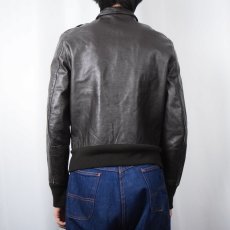 画像3: 90's San Diego LEATHER JACKET FACTORY USA製 "A-2 TYPE" レザーフライトジャケット BROWN SIZE36 (3)