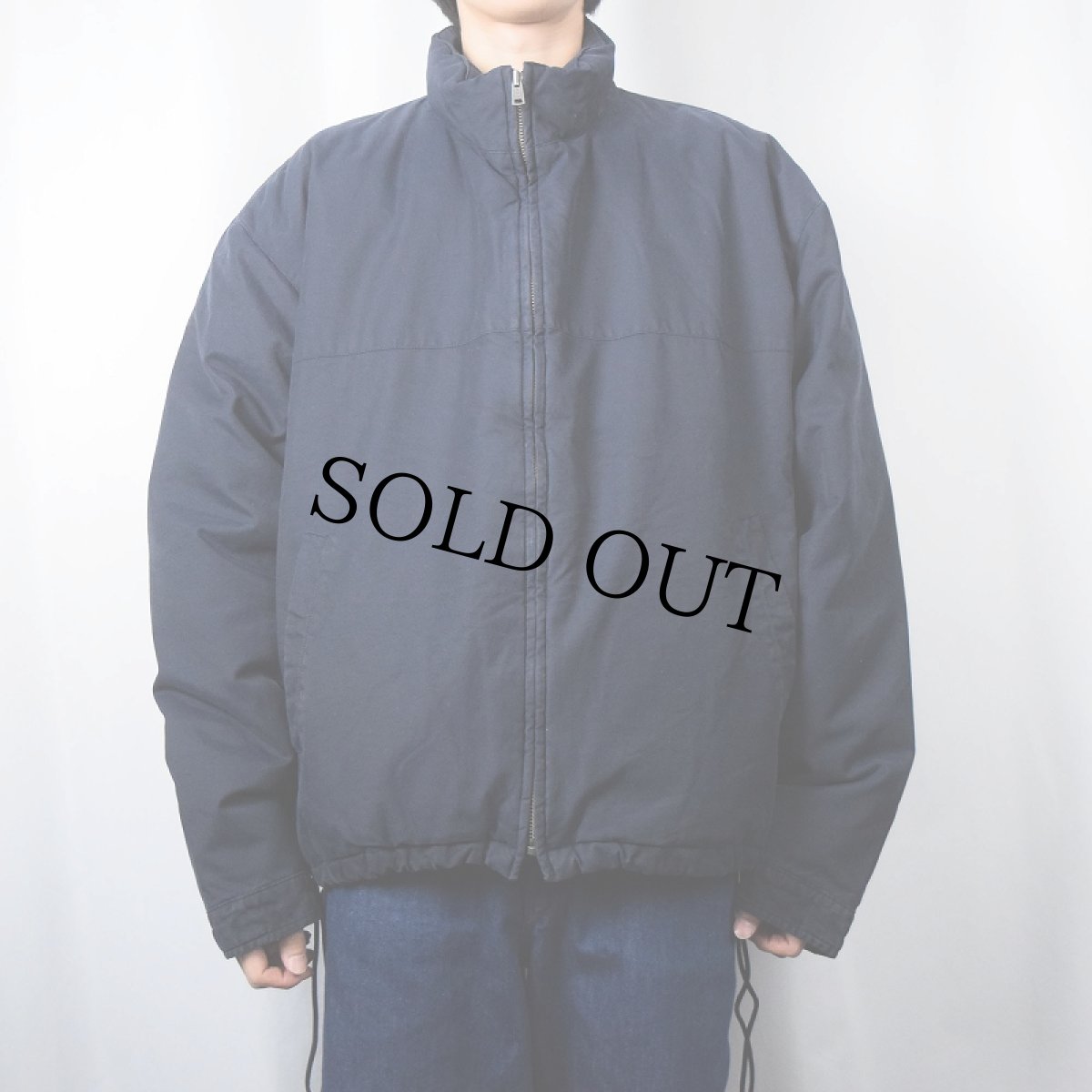 画像2: POLO Ralph Lauren 中綿入り コットン×ナイロン ジップジャケット NAVY XXL (2)