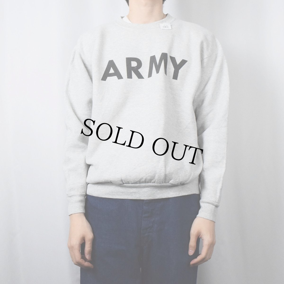 画像2: 2000's U.S.ARMY USA製 "ARMY" プリントスウェット M (2)