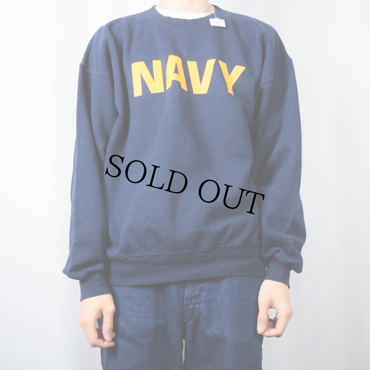 画像2: SOFEE "NAVY" 前V プリントスウェット NAVY XL (2)