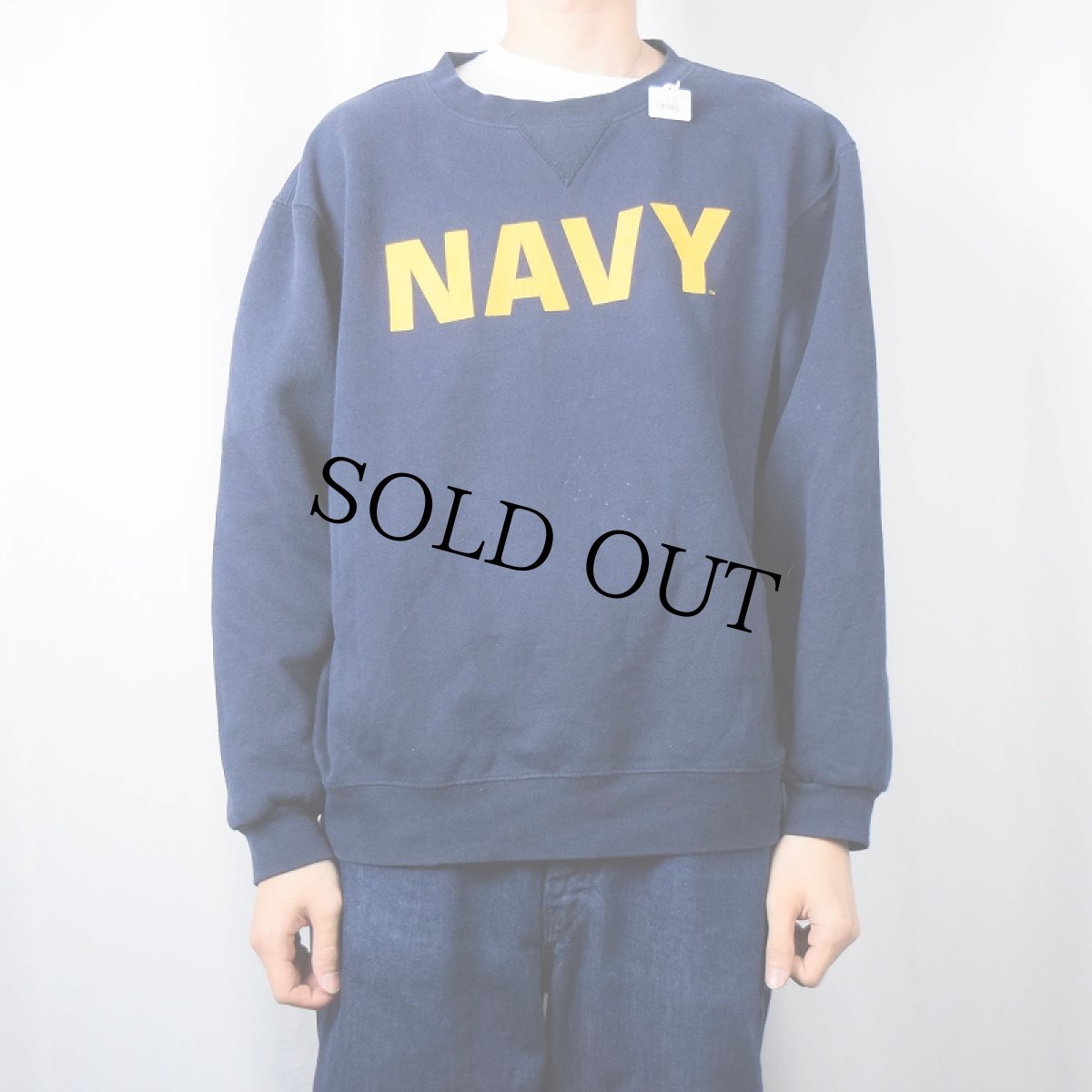 画像2: SOFEE "NAVY" 前V プリントスウェット NAVY L (2)
