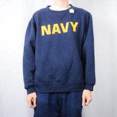 画像2: SOFEE "NAVY" 前V プリントスウェット NAVY L (2)